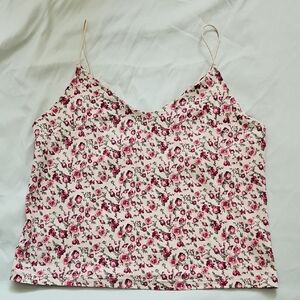 Vibe Pink and White Floral Camisole, Size XS